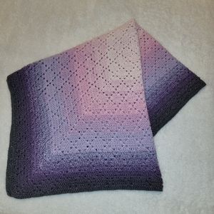 Dainty Diamond Purple and Pink Ombre Baby Afghan/Lap Blanket/Throw/Shawl